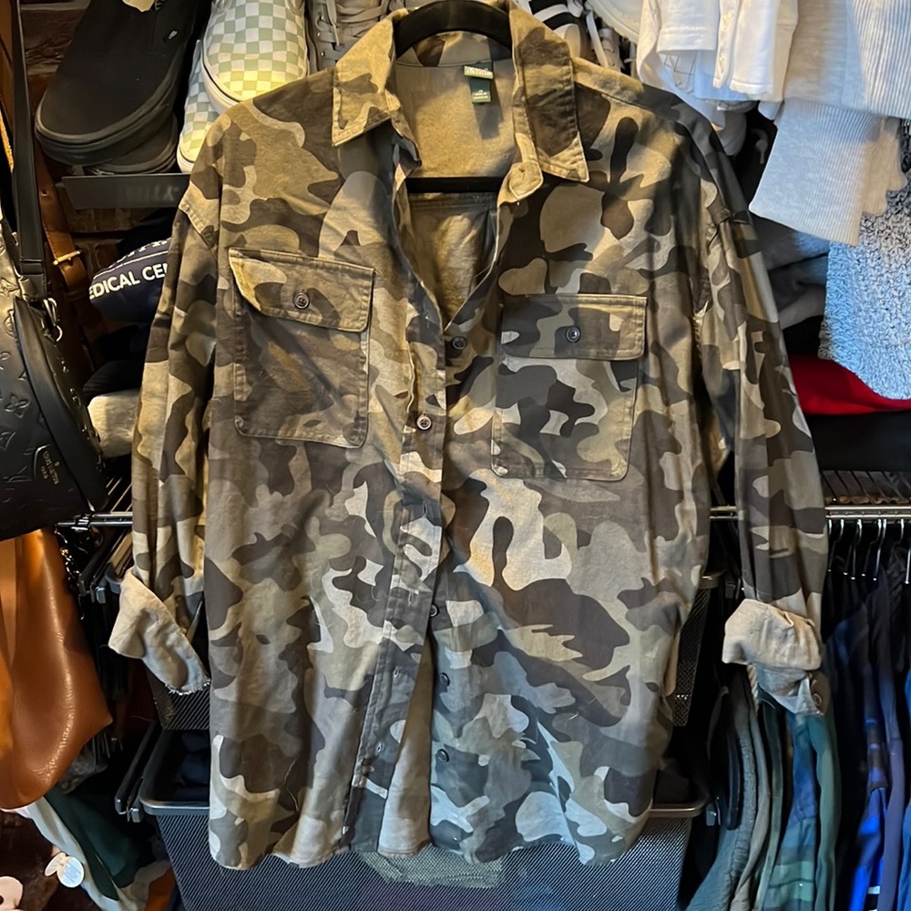 Camo button up